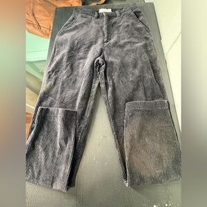 Y2K Paris Sports Club Black Corduroy Wide Leg Pants Size 8